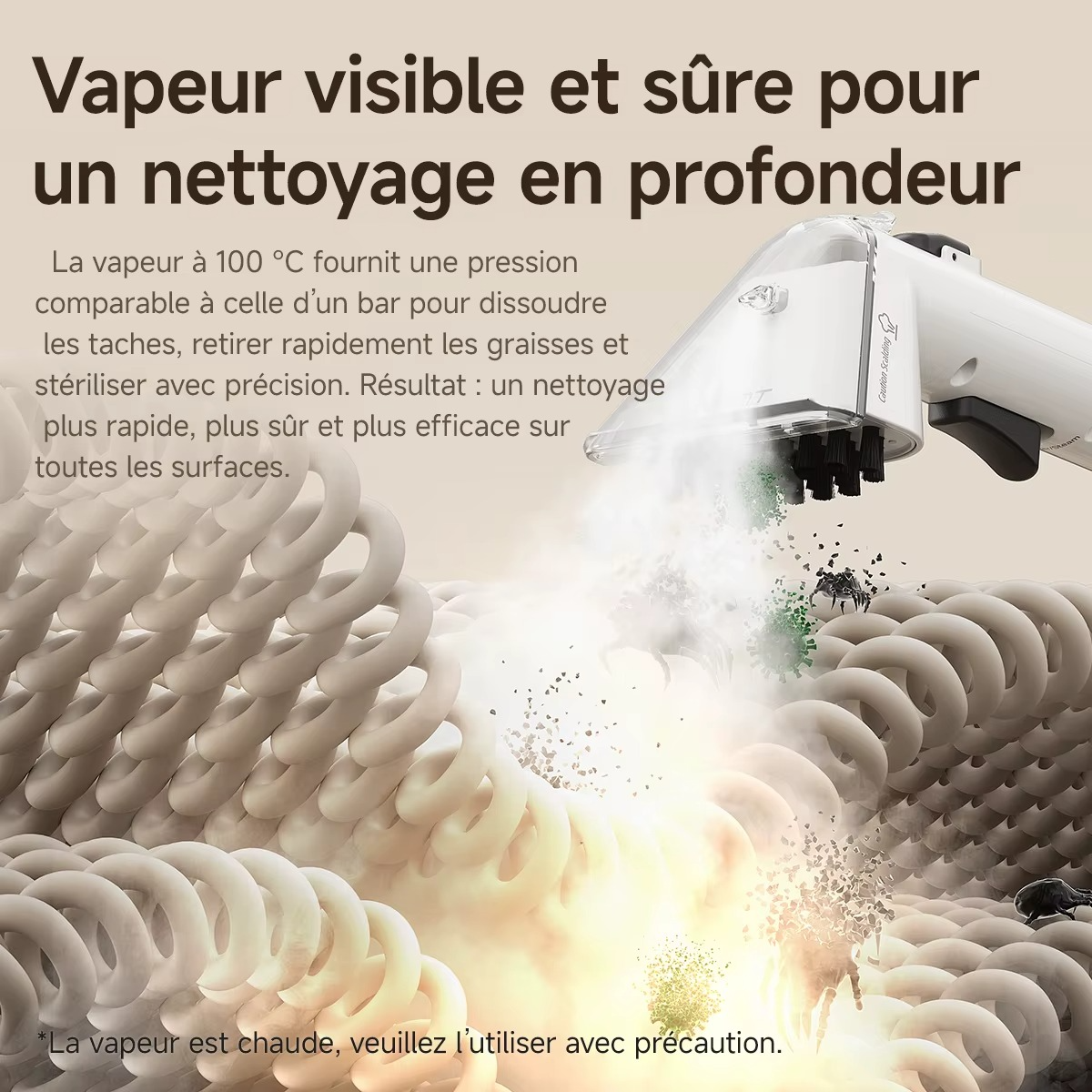 Nettoyeur Vapeur Uwant Y100 – Tapis, Canapé & Voiture – 100 °C